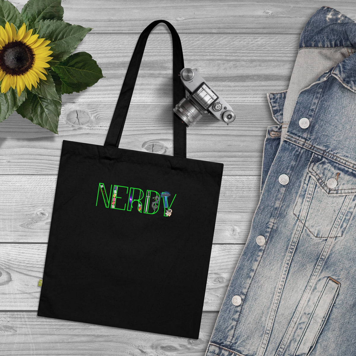 Nerdy Green Circuit Tote — Organic Cotton Tote Bag