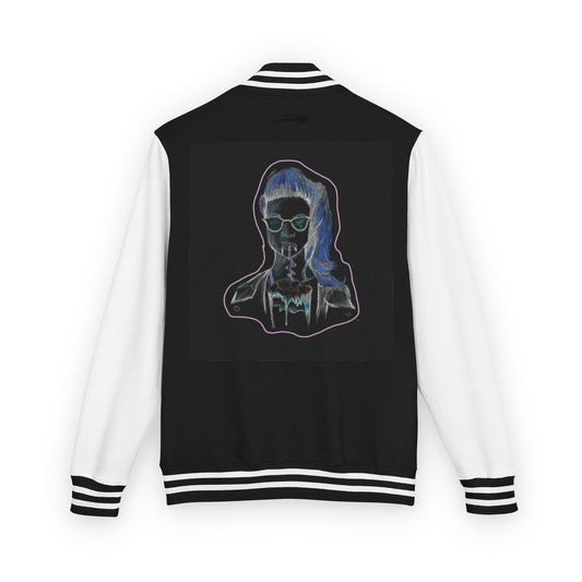 Neon Vampire Varsity Jacket - Retro Gothic Letterman