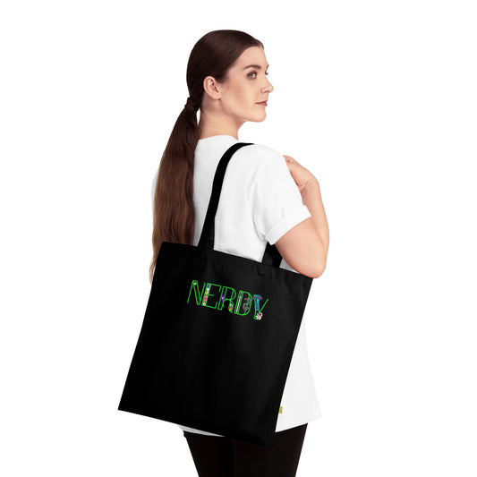 Nerdy Green Circuit Tote — Organic Cotton Tote Bag