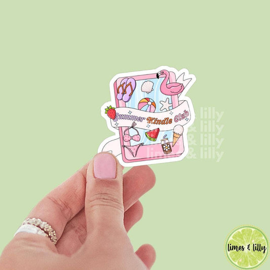 Summer Kindle Club Vinyl Sticker | Kindle Stickers | Bookish: Holographic/Sparkly