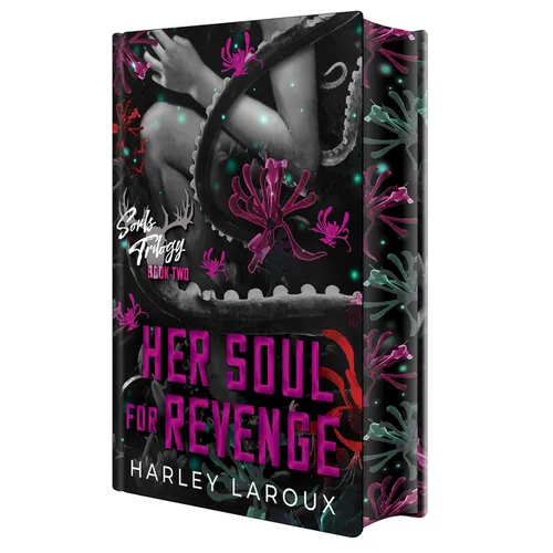 Book cover of 'Her Soul for Revenge' by Harley Laroux with a dark and artistic design.