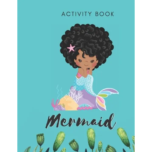 Mermaid Activity Book: Tracing Puzzles - 30 Pages - Paperback - Made In USA - Size 8.5x11 for Children